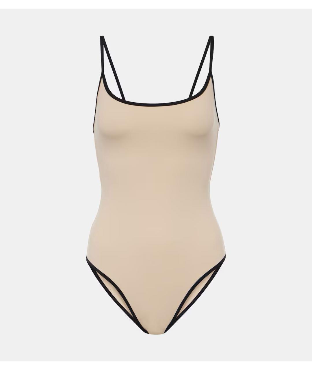 HUNZA G Бежевый полиамидовый купальник, фото 8