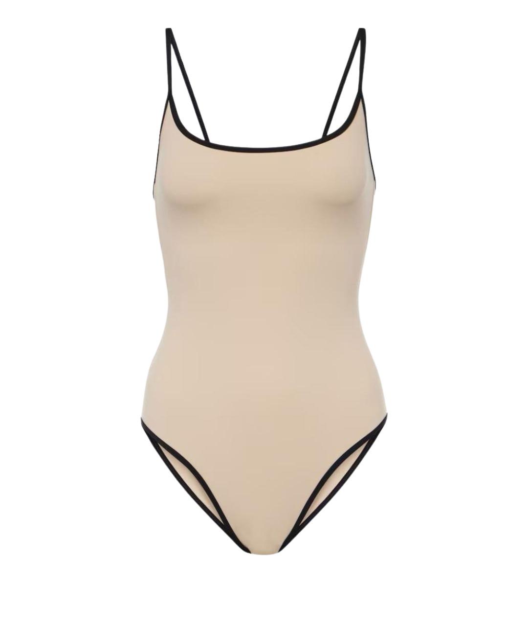 HUNZA G Бежевый полиамидовый купальник, фото 1