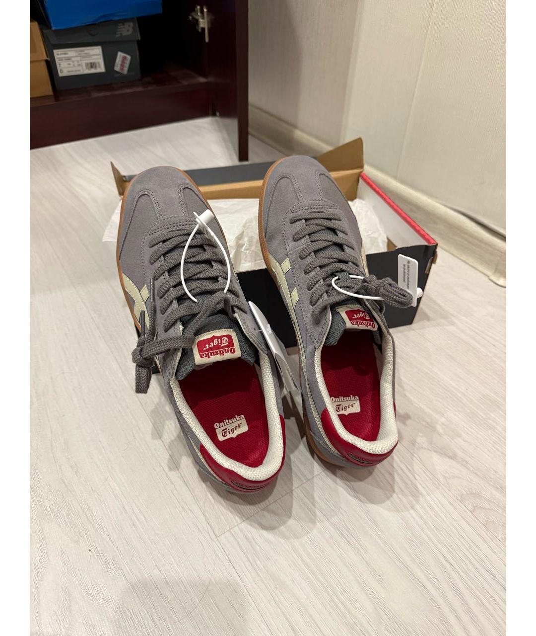 ONITSUKA TIGER Серые замшевые низкие кроссовки / кеды, фото 4