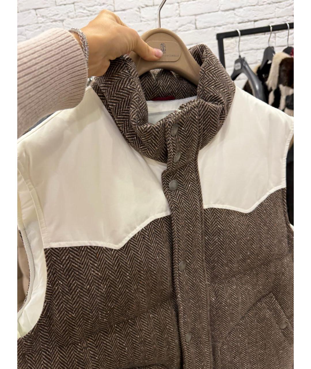 BRUNELLO CUCINELLI Коричневый жилет, фото 2
