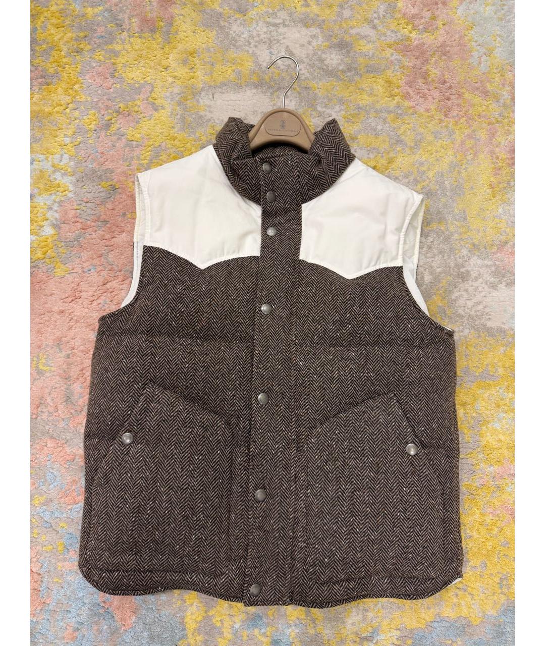 BRUNELLO CUCINELLI Коричневый жилет, фото 4