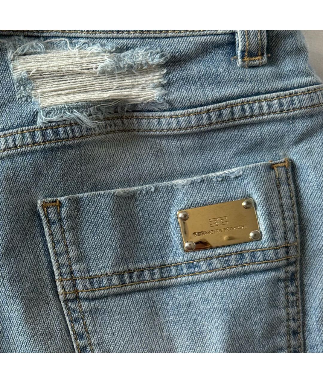 ELISABETTA FRANCHI Голубые деним шорты, фото 4