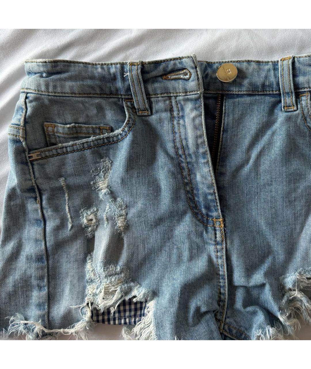 ELISABETTA FRANCHI Голубые деним шорты, фото 7