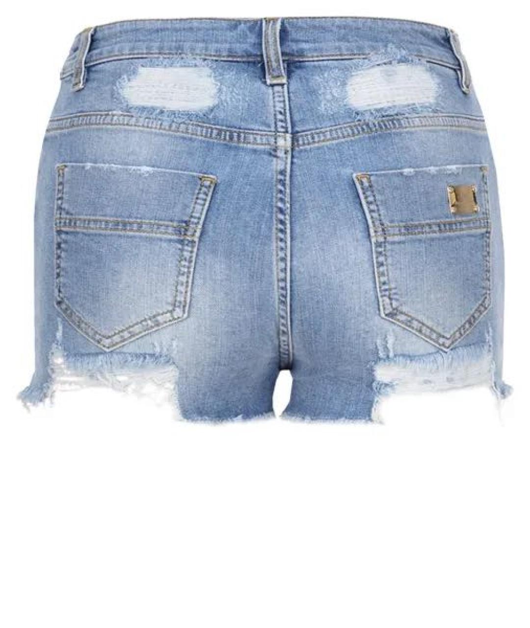 ELISABETTA FRANCHI Голубые деним шорты, фото 2