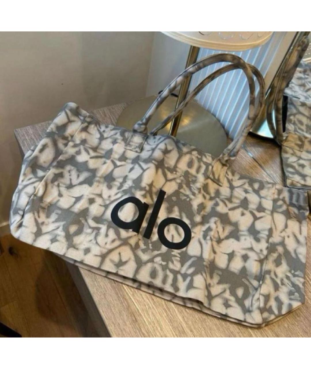 ALO YOGA Серая хлопковая дорожная/спортивная сумка, фото 3