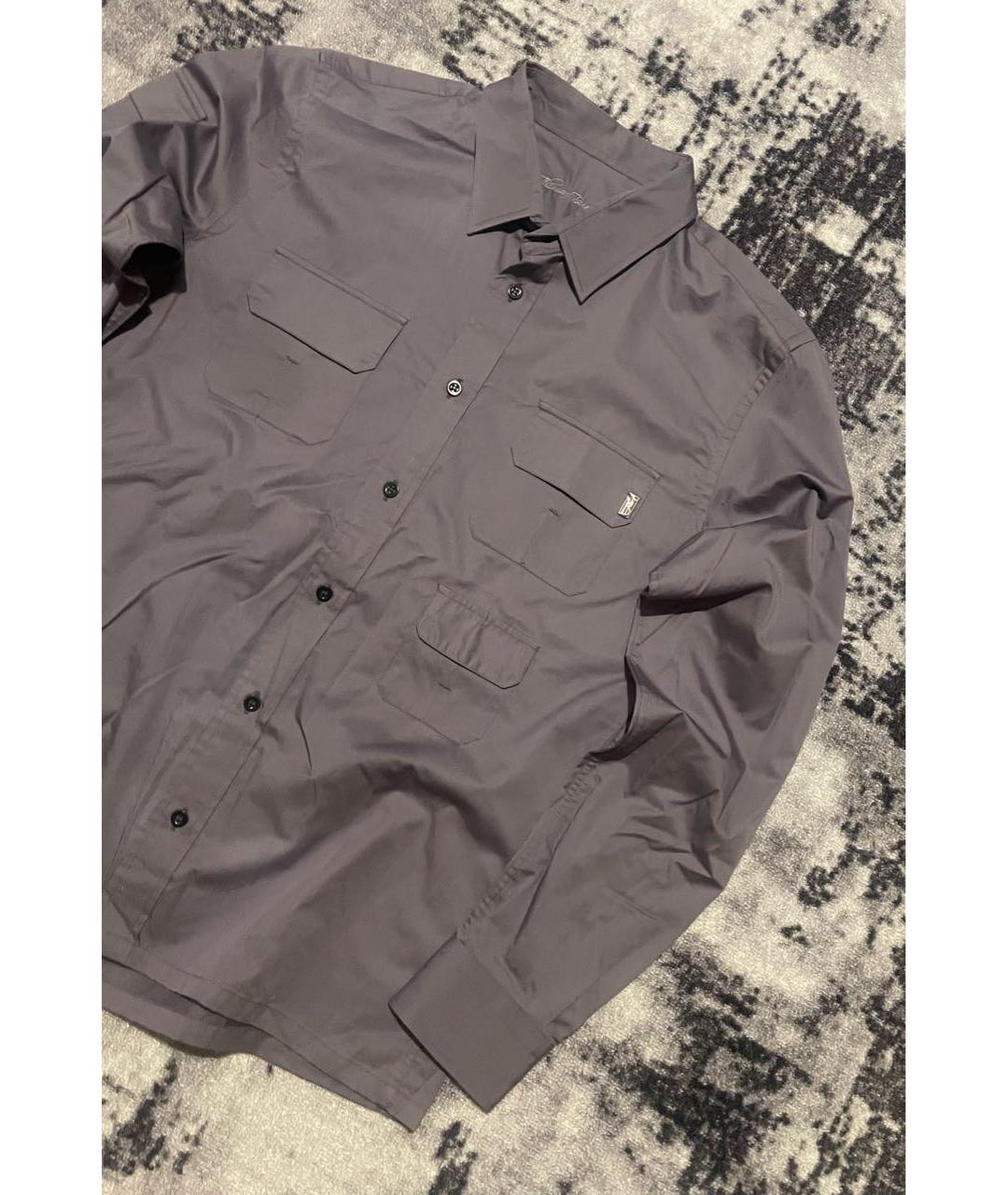 BURBERRY Антрацитовая хлопковая кэжуал рубашка, фото 3