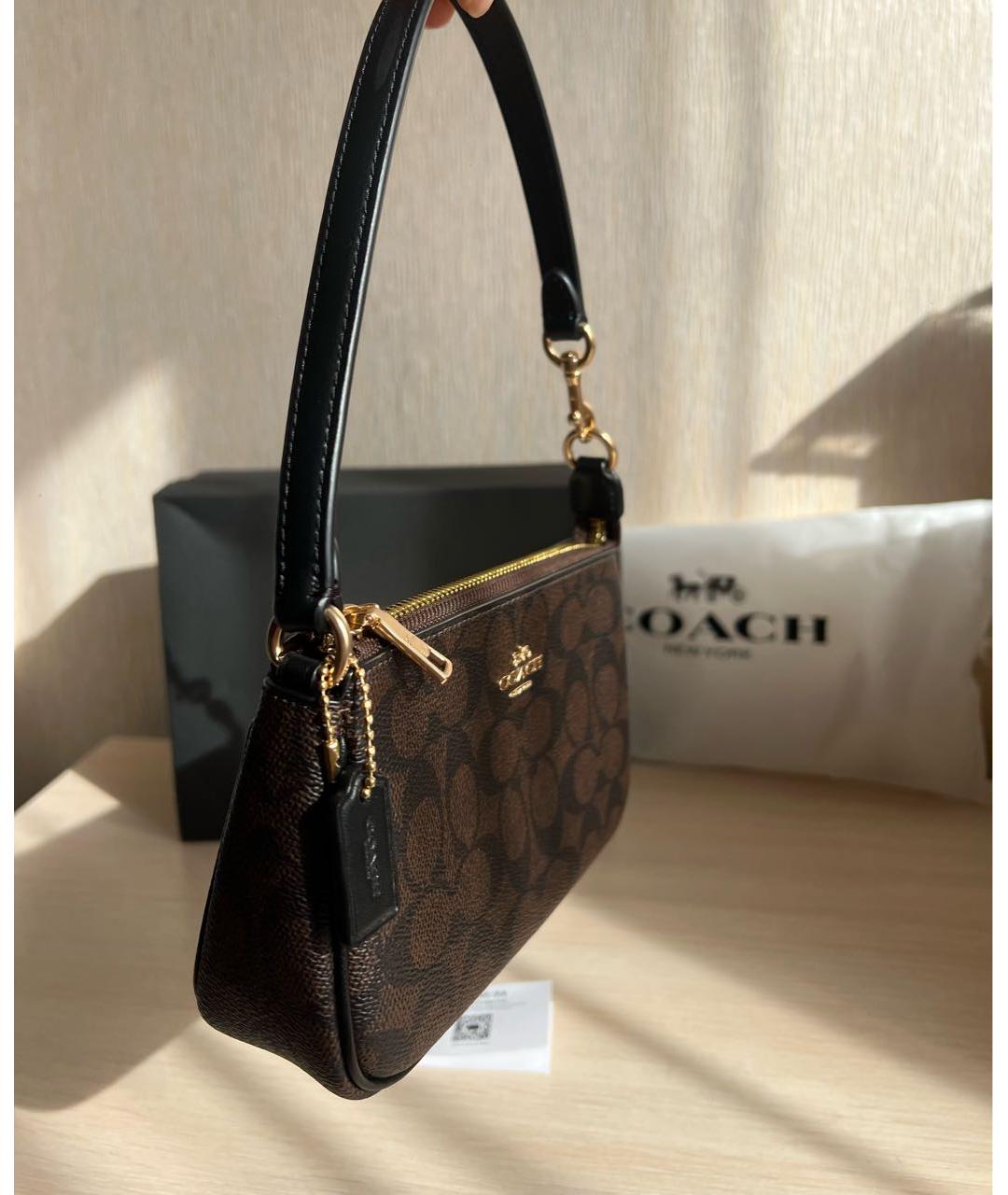 COACH Черная сумка с короткими ручками, фото 2