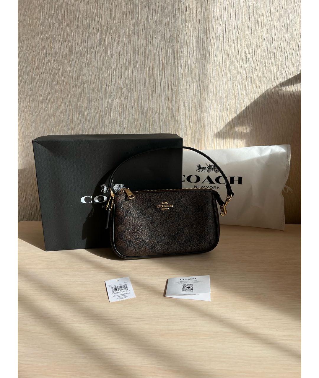 COACH Черная сумка с короткими ручками, фото 4
