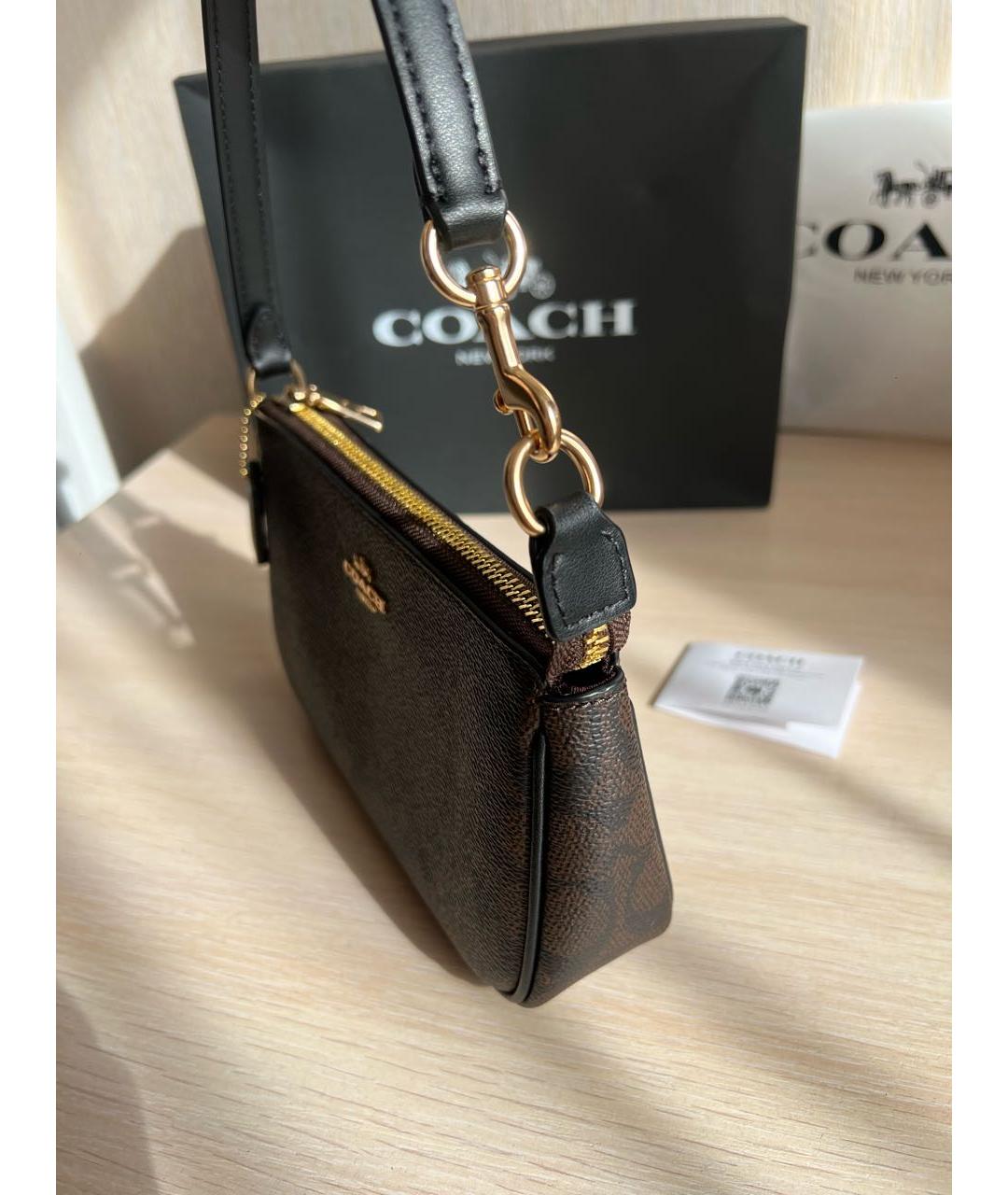 COACH Черная сумка с короткими ручками, фото 6