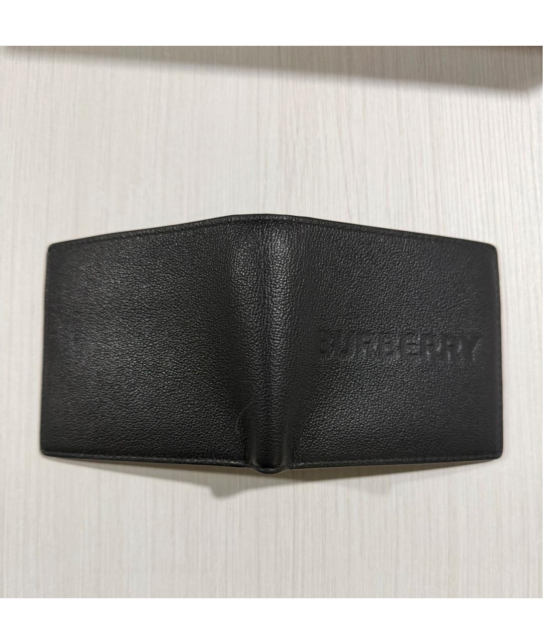 BURBERRY Черный кожаный кошелек, фото 2