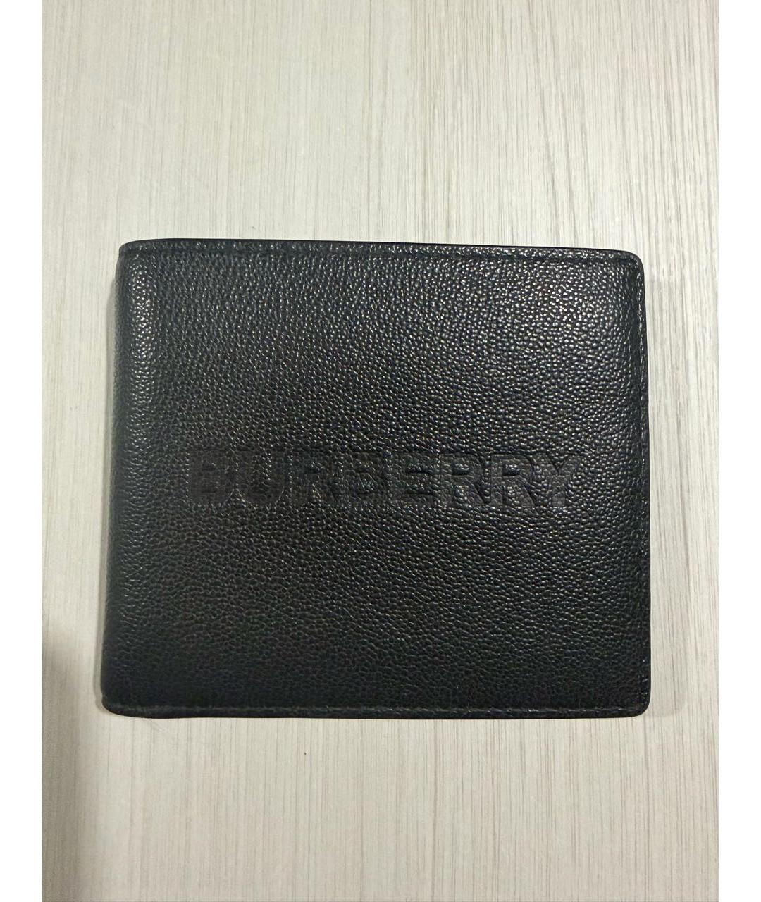 BURBERRY Черный кожаный кошелек, фото 6