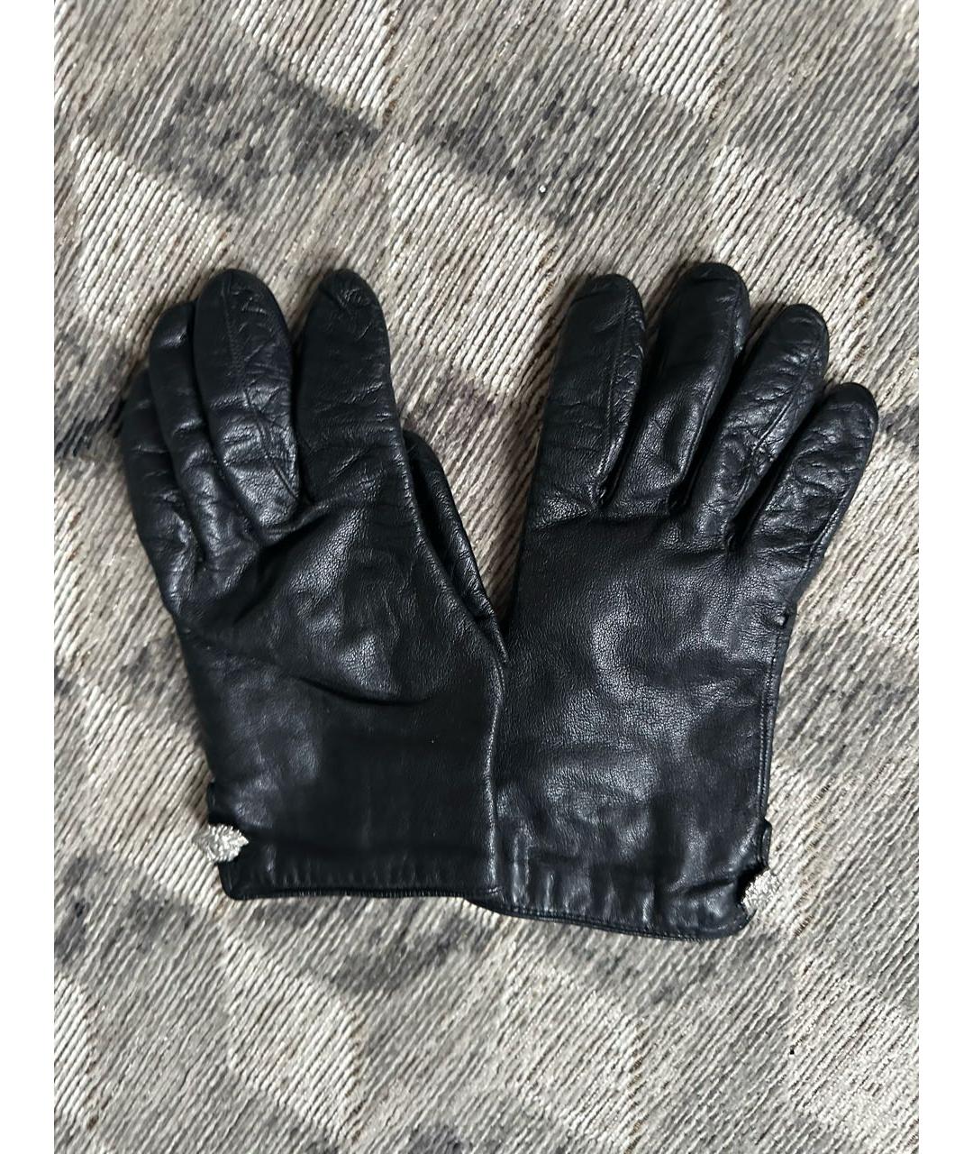 VERSACE Черные кожаные перчатки, фото 9