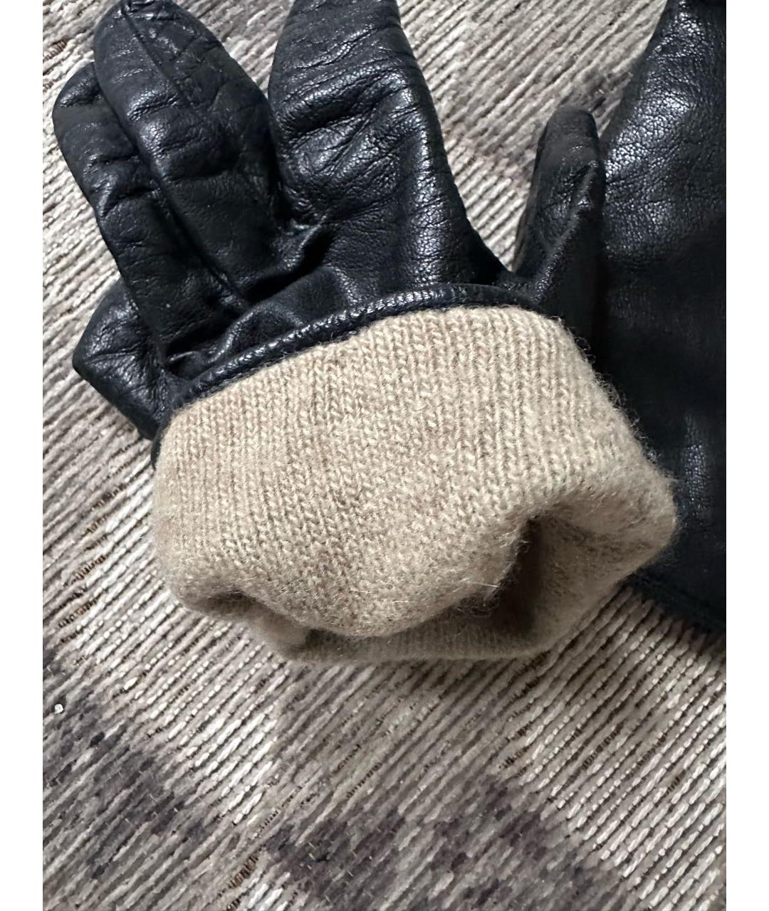 VERSACE Черные кожаные перчатки, фото 7