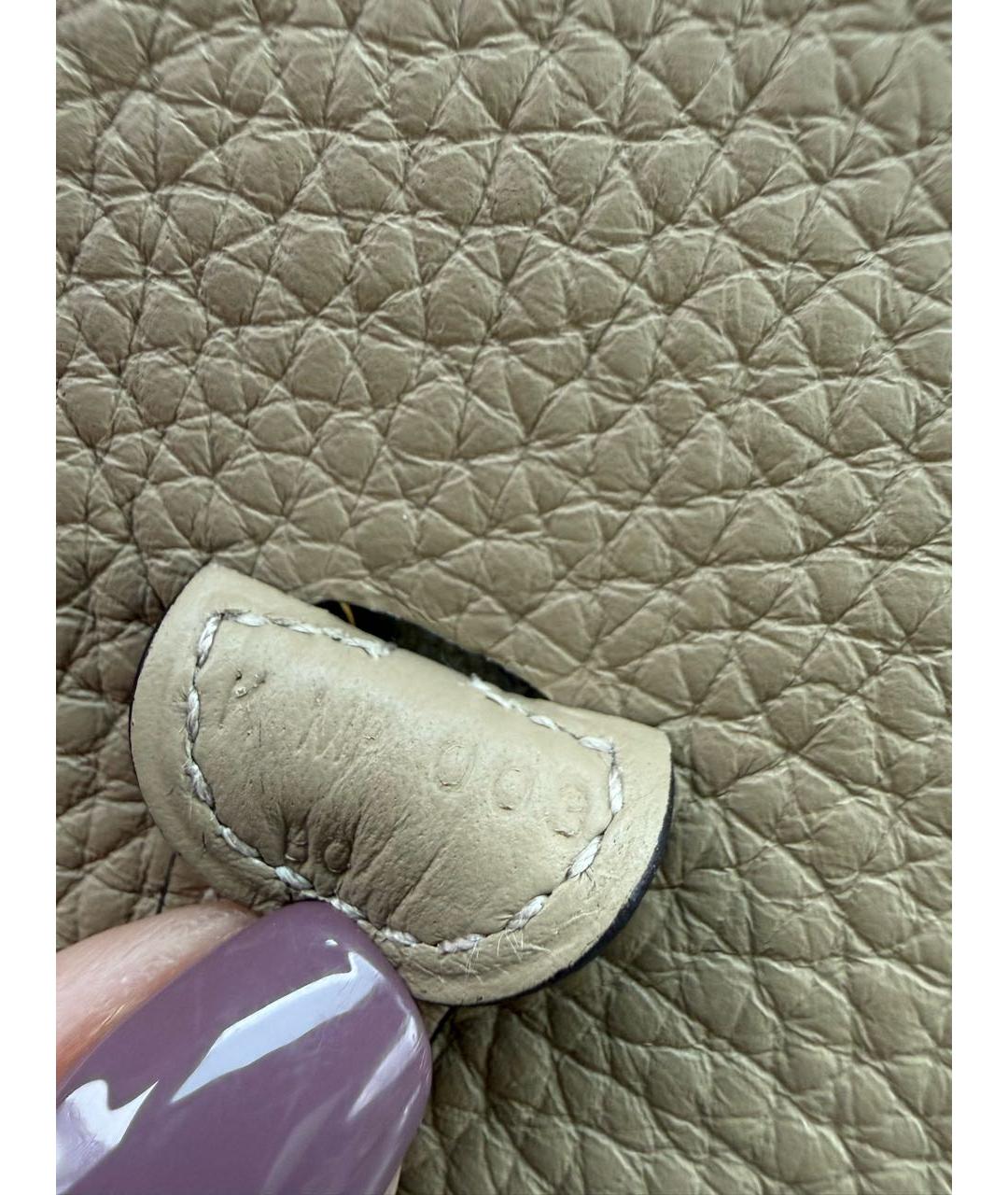 HERMES Бежевая кожаная сумка через плечо, фото 5