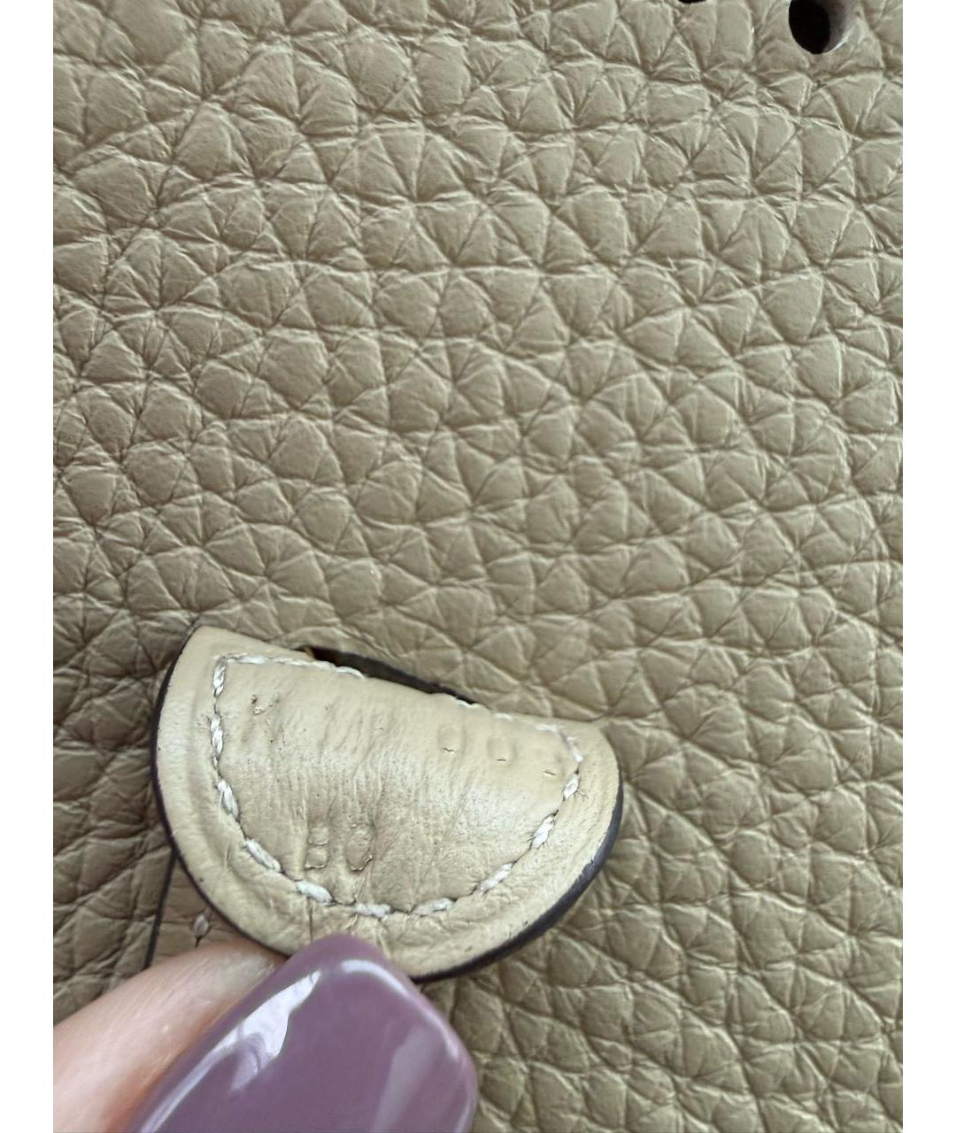 HERMES Бежевая кожаная сумка через плечо, фото 4