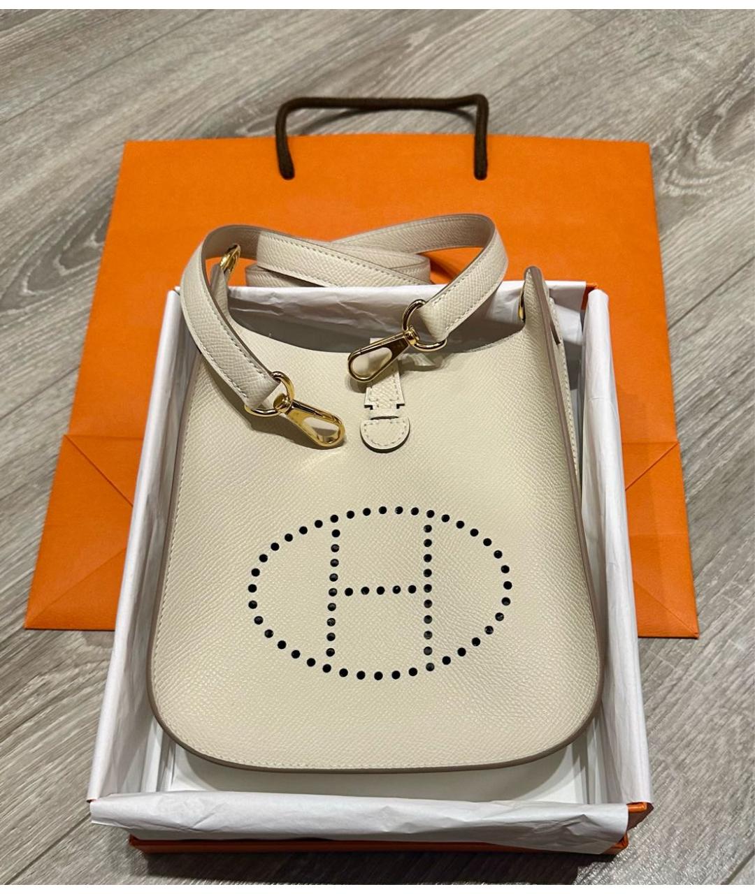 HERMES Бежевая кожаная сумка через плечо, фото 2