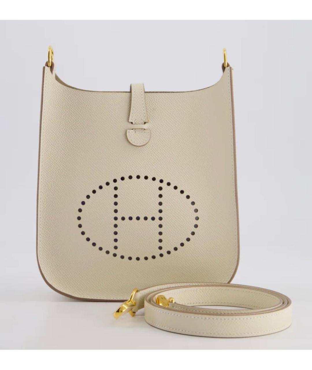 HERMES Бежевая кожаная сумка через плечо, фото 6