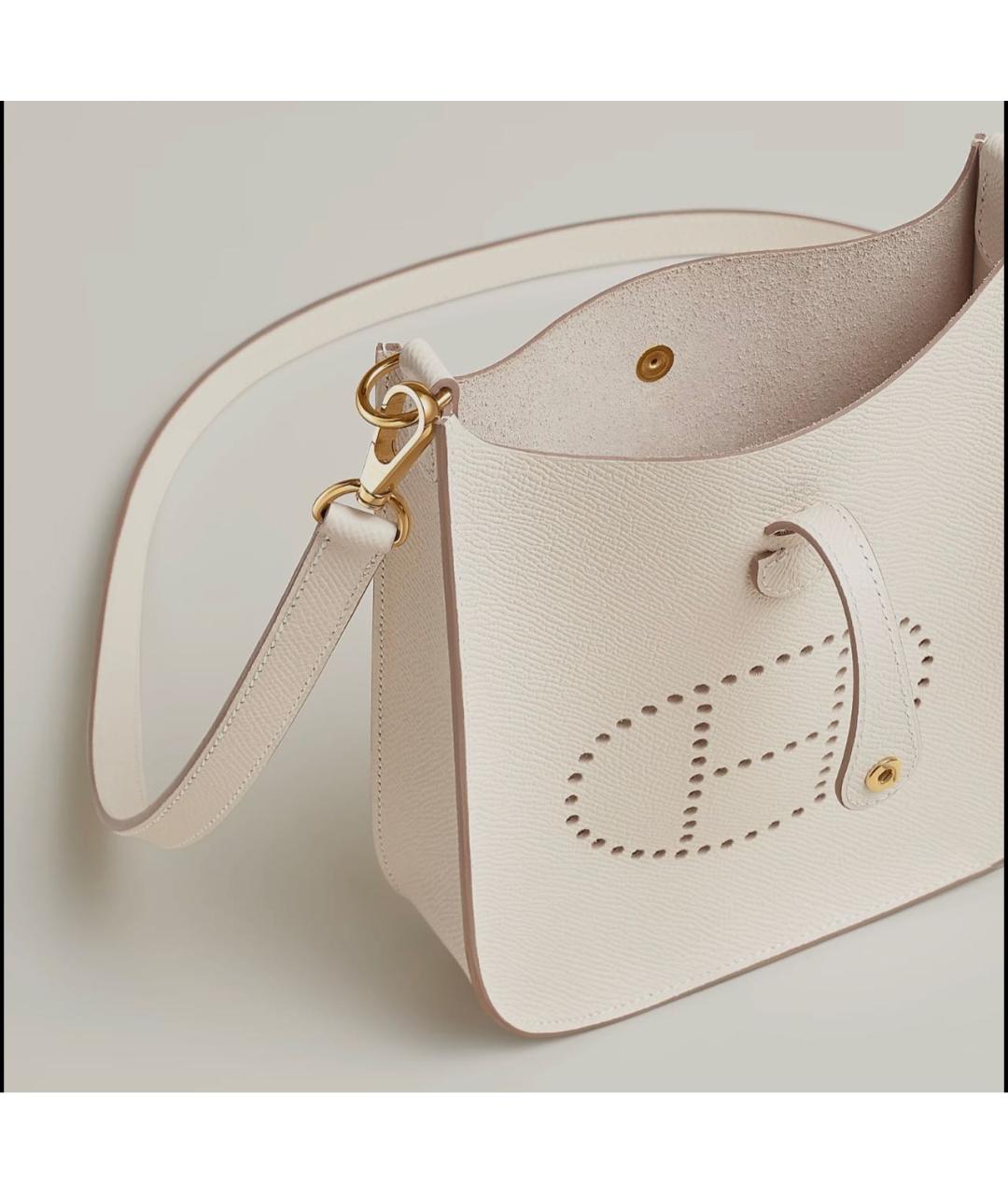 HERMES Бежевая кожаная сумка через плечо, фото 3