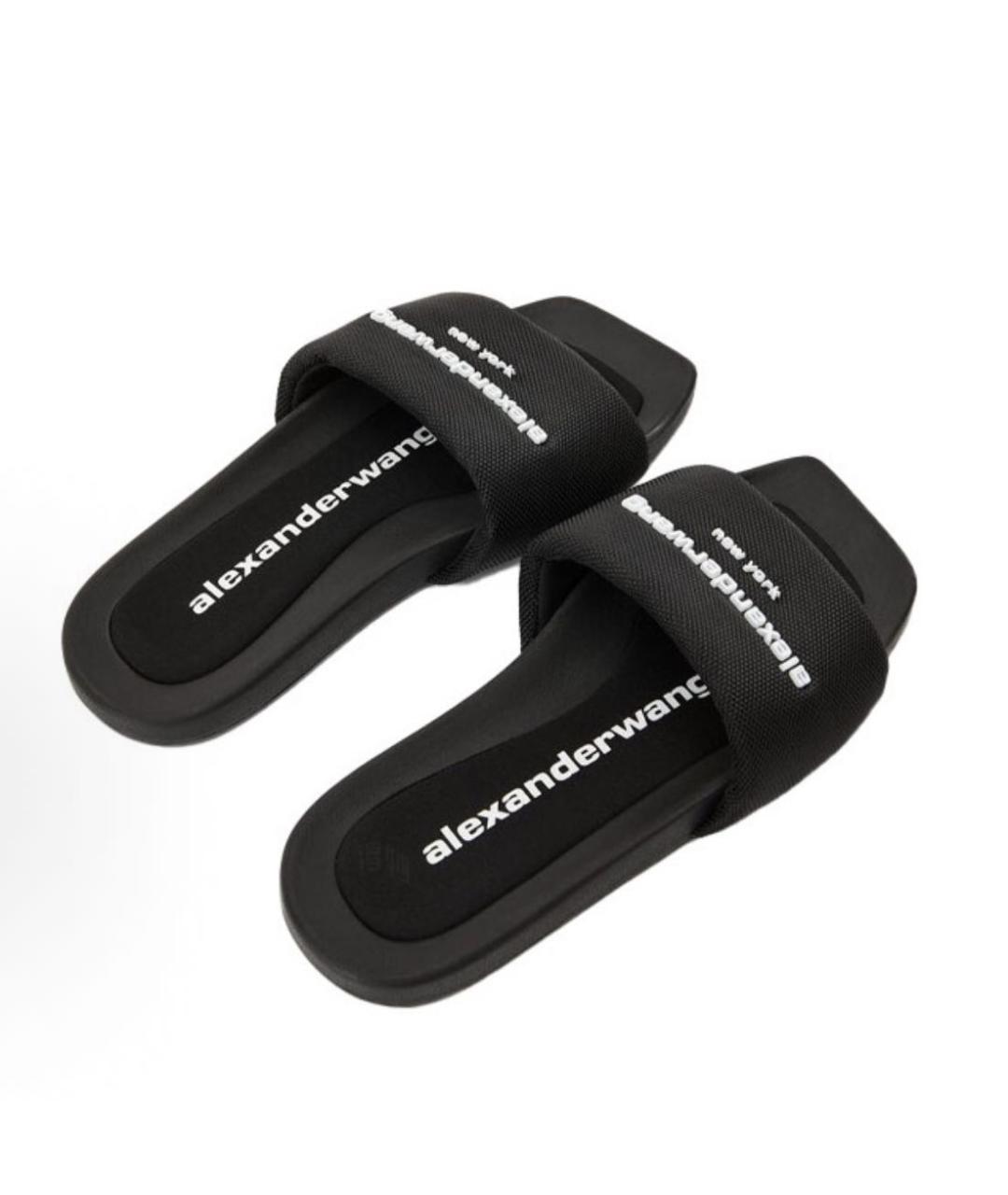 ALEXANDER WANG Черные резиновые шлепанцы, фото 3