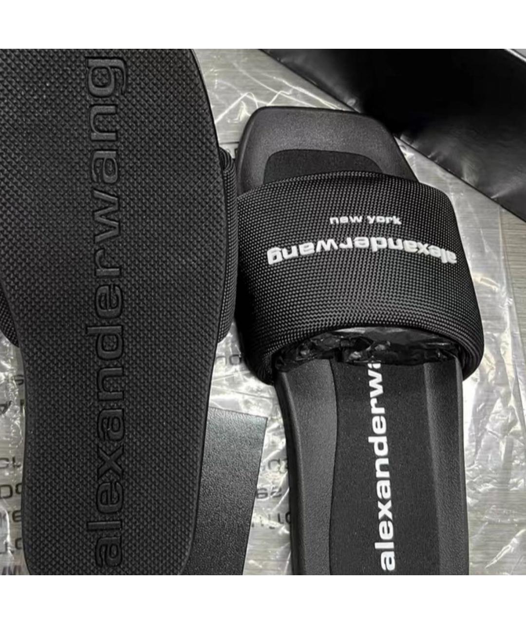 ALEXANDER WANG Черные резиновые шлепанцы, фото 7