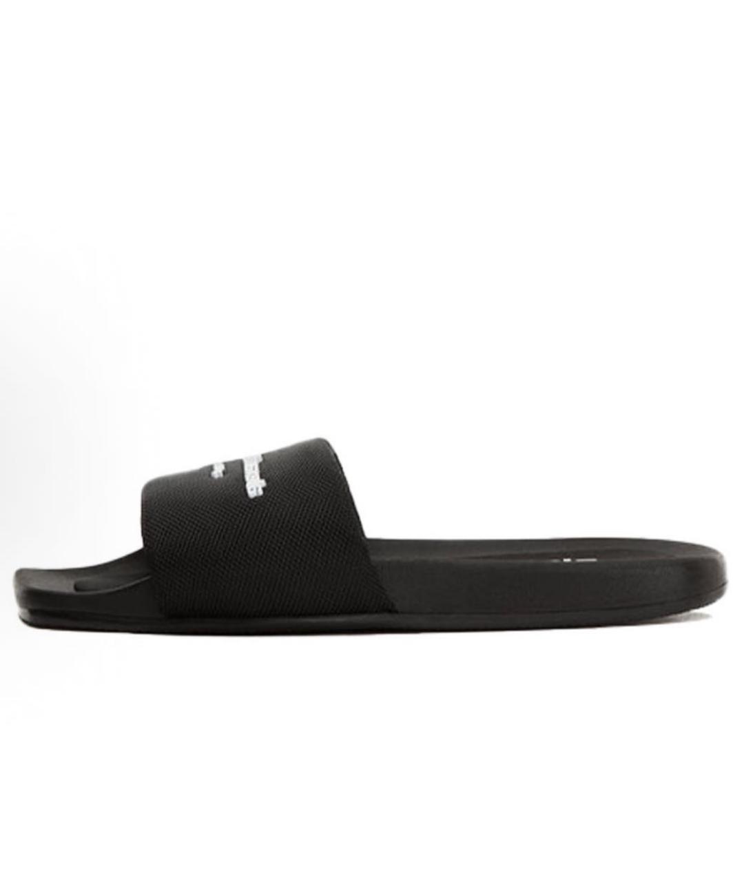 ALEXANDER WANG Черные резиновые шлепанцы, фото 9