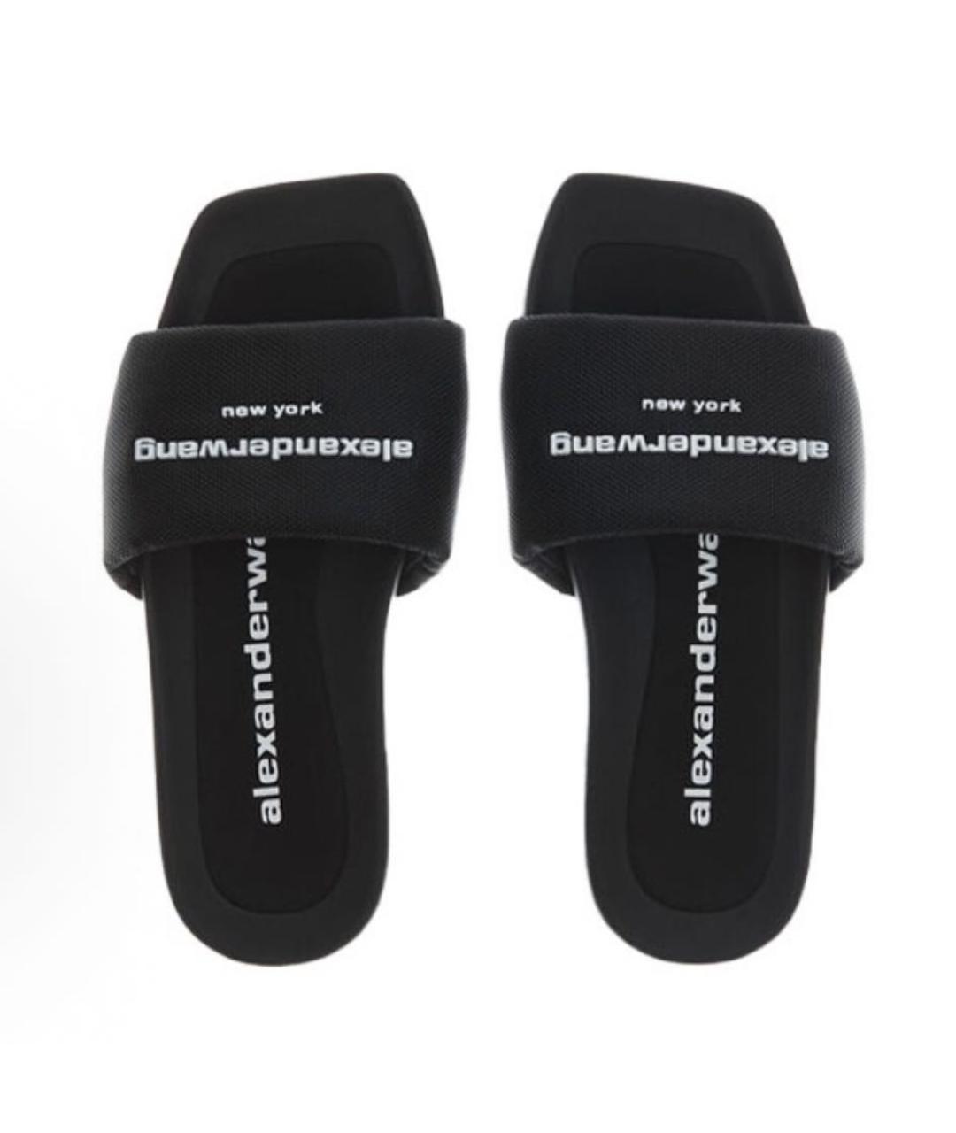 ALEXANDER WANG Черные резиновые шлепанцы, фото 2