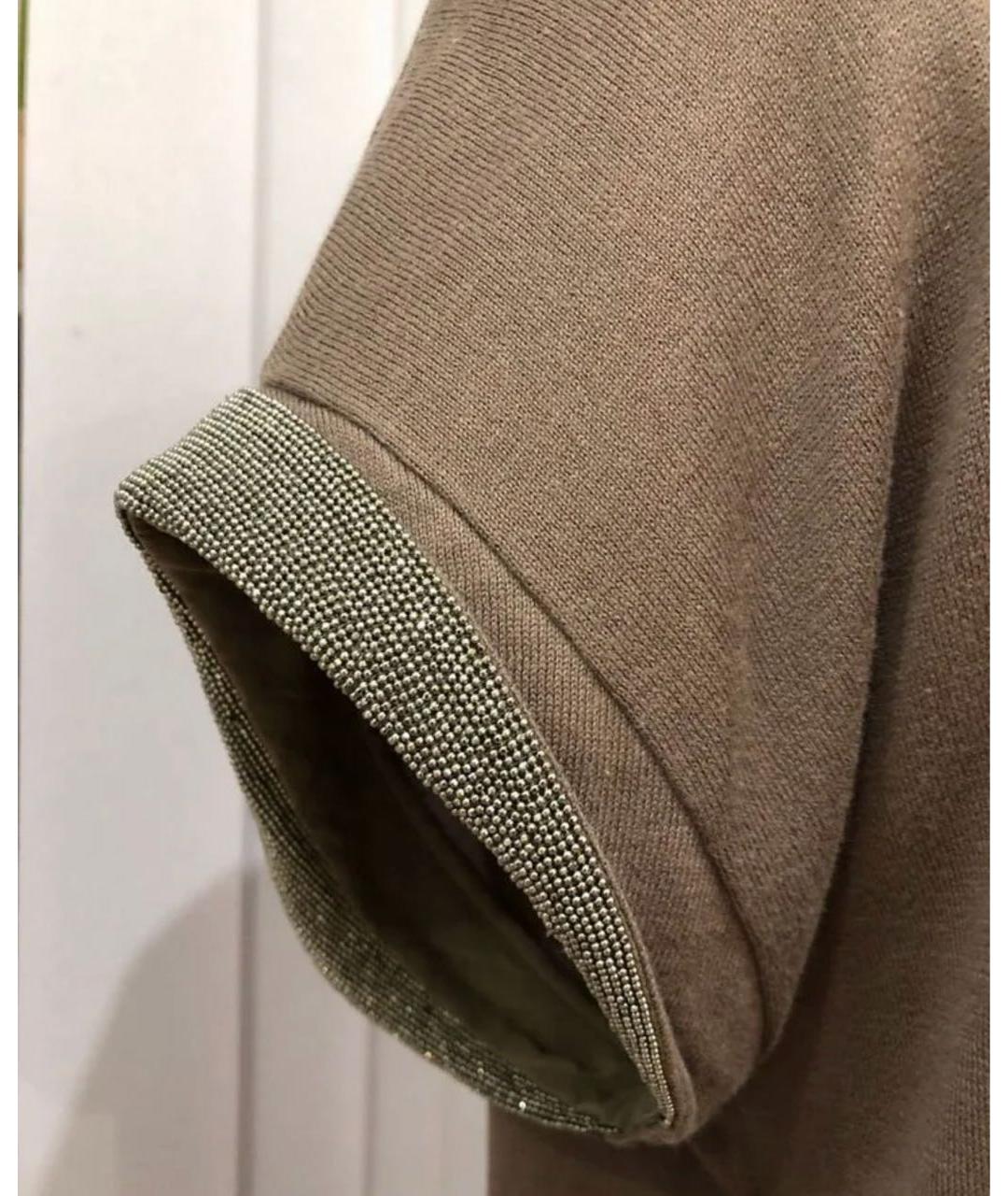 BRUNELLO CUCINELLI Коричневый хлопковый кардиган, фото 4