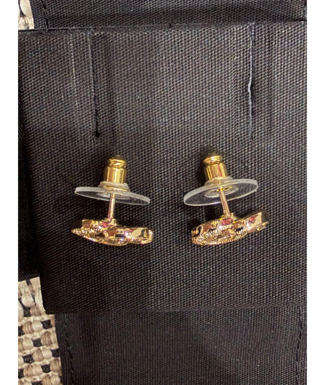 CHANEL Золотые металлические серьги, фото 3