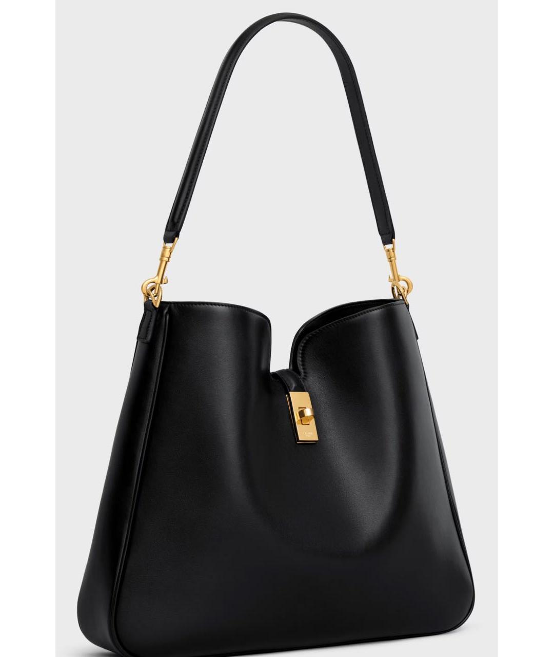 CELINE Черная кожаная сумка через плечо, фото 2