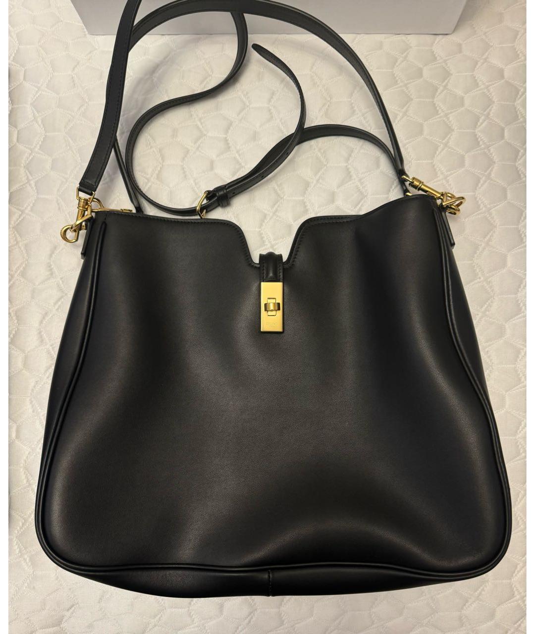 CELINE Черная кожаная сумка через плечо, фото 4