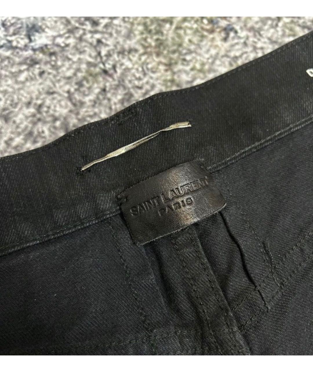 SAINT LAURENT Черные хлопковые джинсы скинни, фото 3