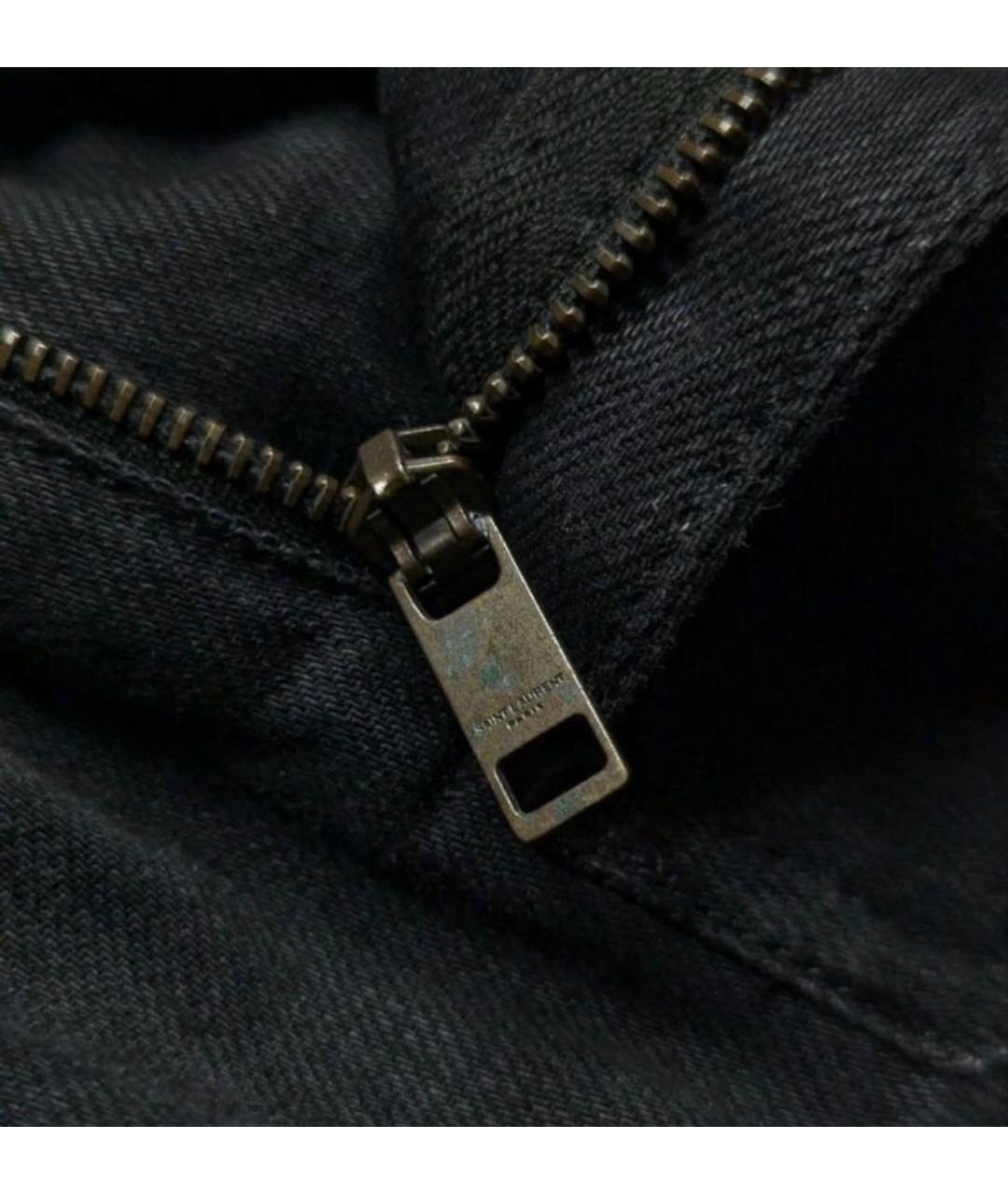 SAINT LAURENT Черные хлопковые джинсы скинни, фото 4