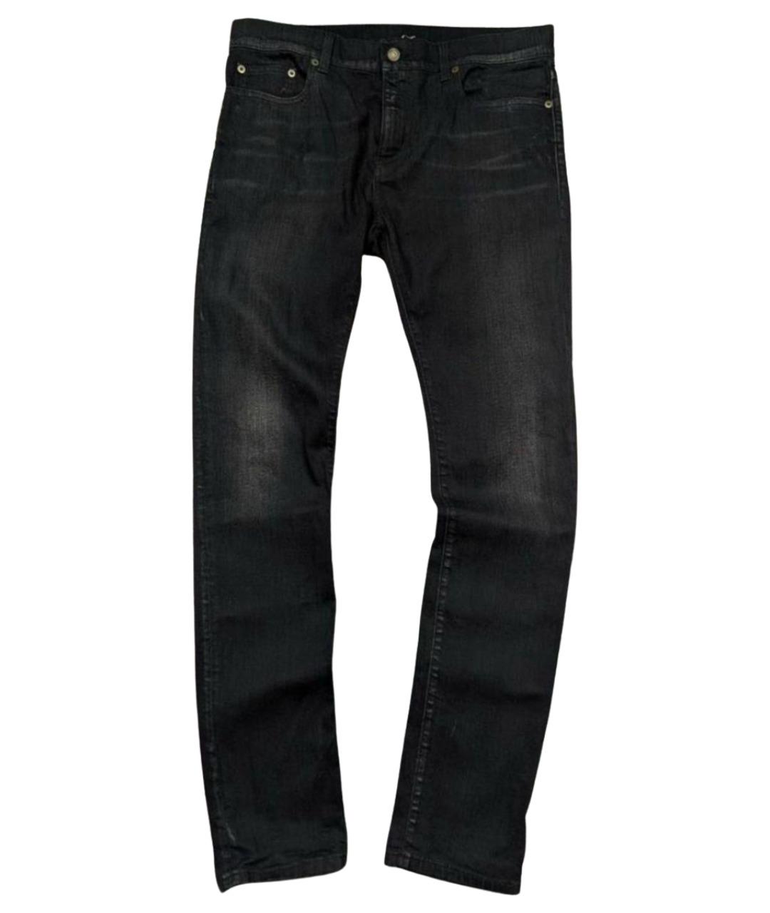 SAINT LAURENT Черные хлопковые джинсы скинни, фото 1