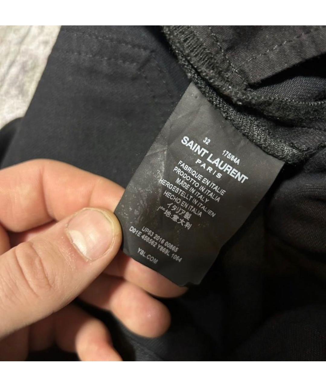 SAINT LAURENT Черные хлопковые джинсы скинни, фото 5