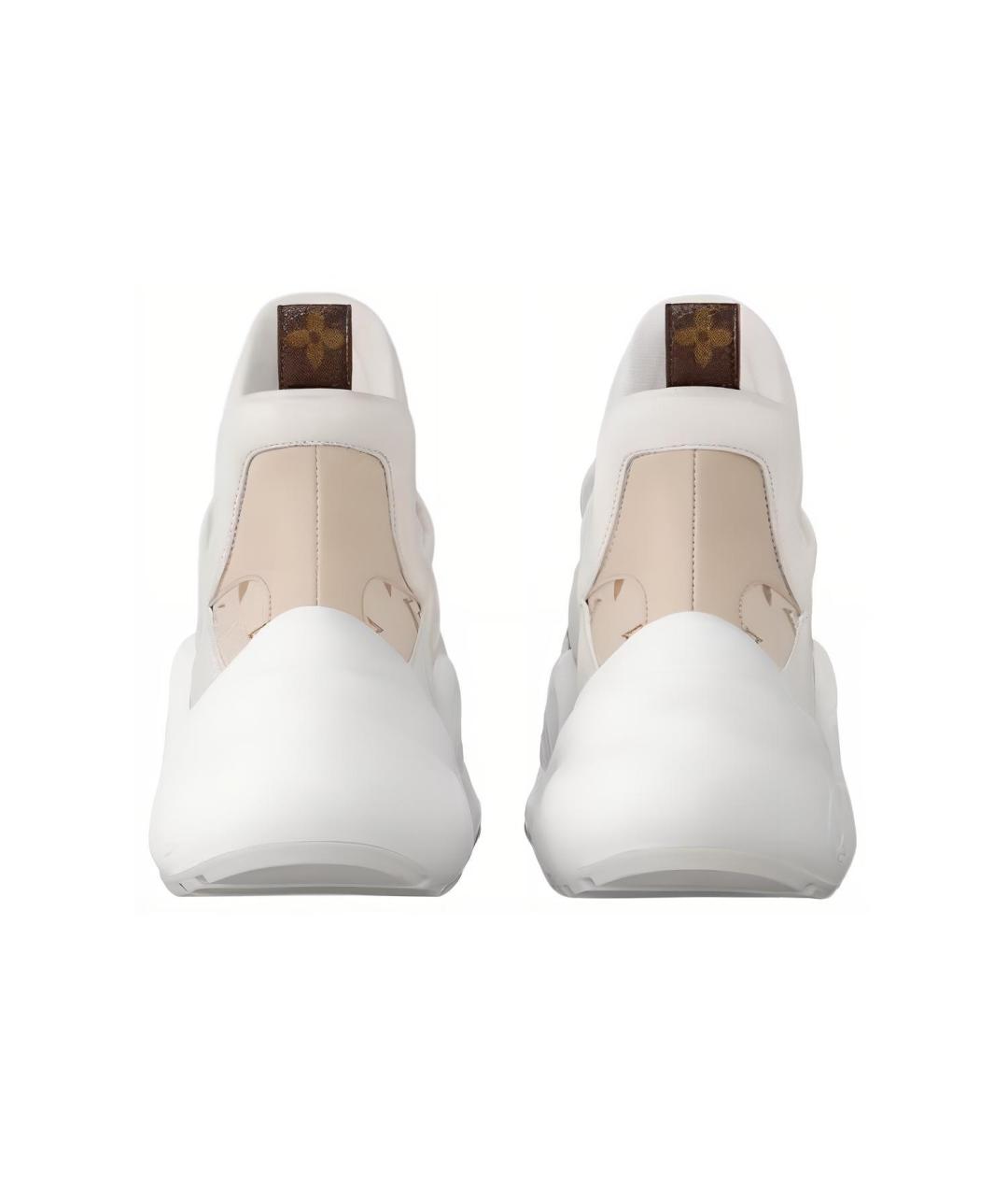 LOUIS VUITTON Бежевые кожаные кроссовки, фото 5