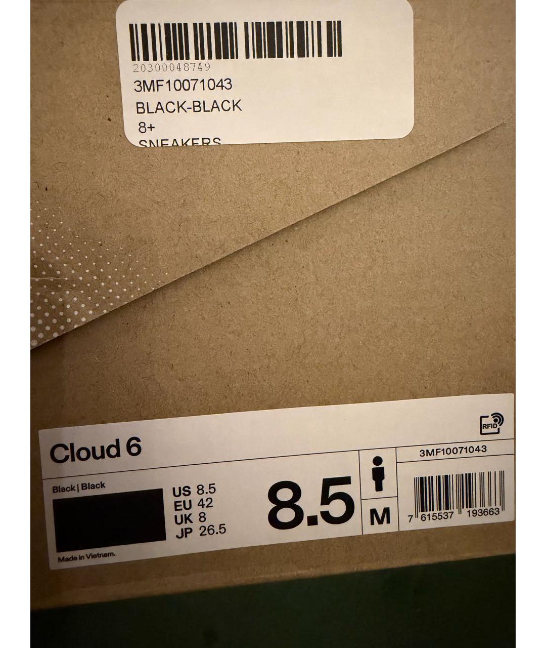 ON Черные текстильные низкие кроссовки / кеды, фото 5