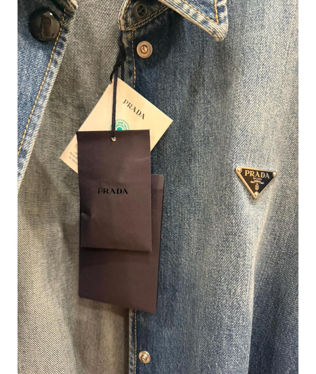 PRADA Синяя деним рубашка, фото 4