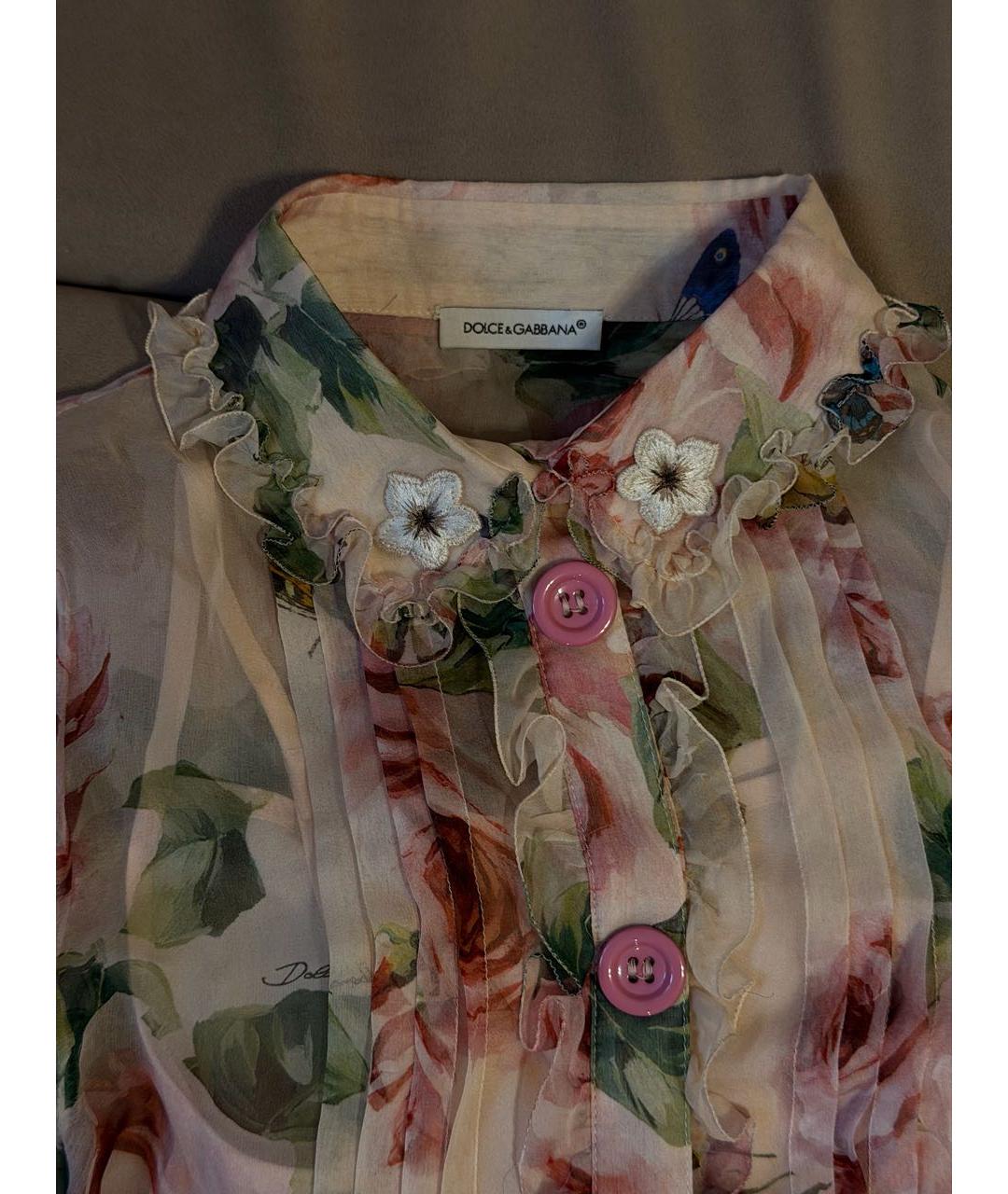 DOLCE&GABBANA Розовая шелковая рубашка/блузка, фото 2
