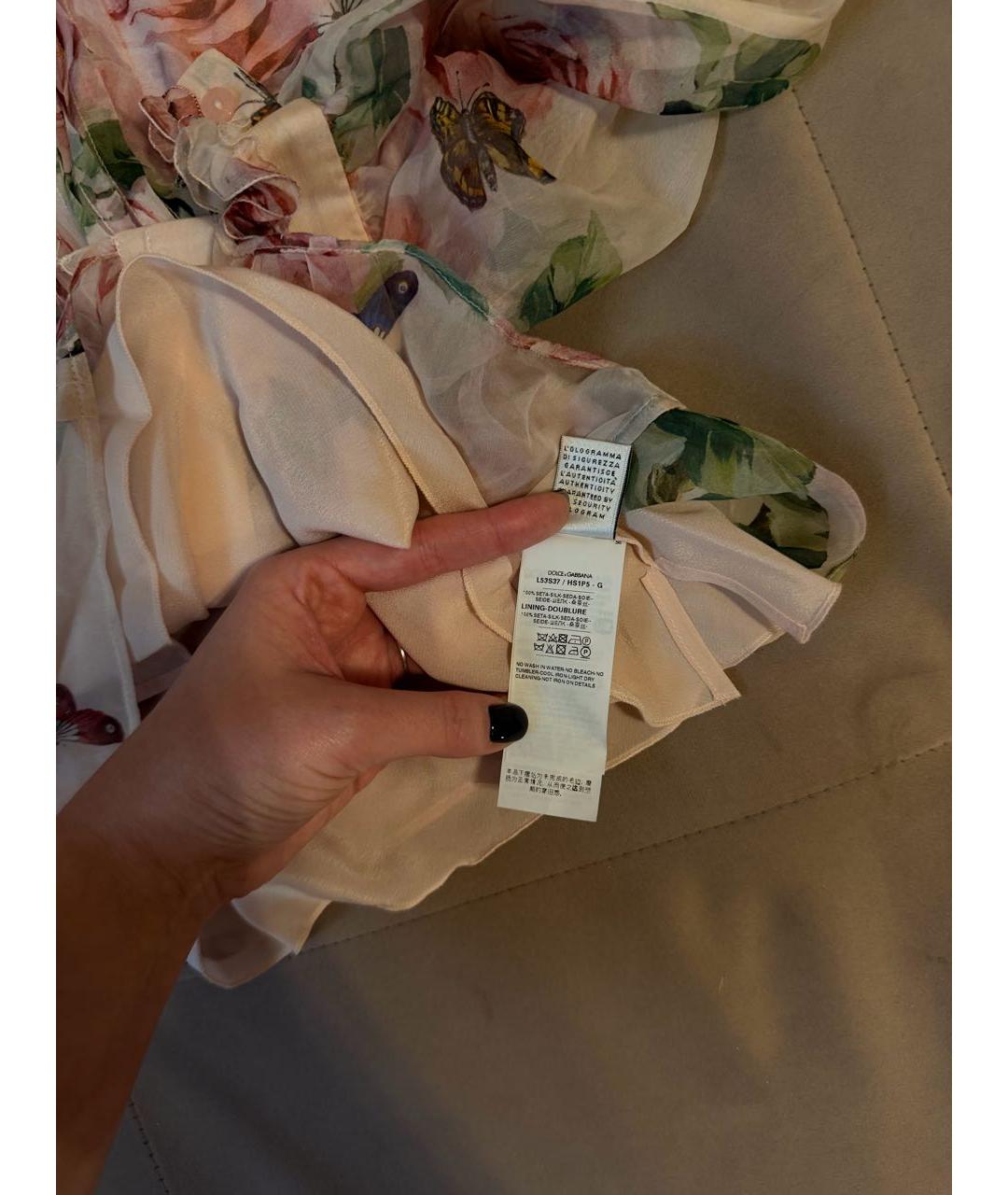 DOLCE&GABBANA Розовая шелковая рубашка/блузка, фото 7