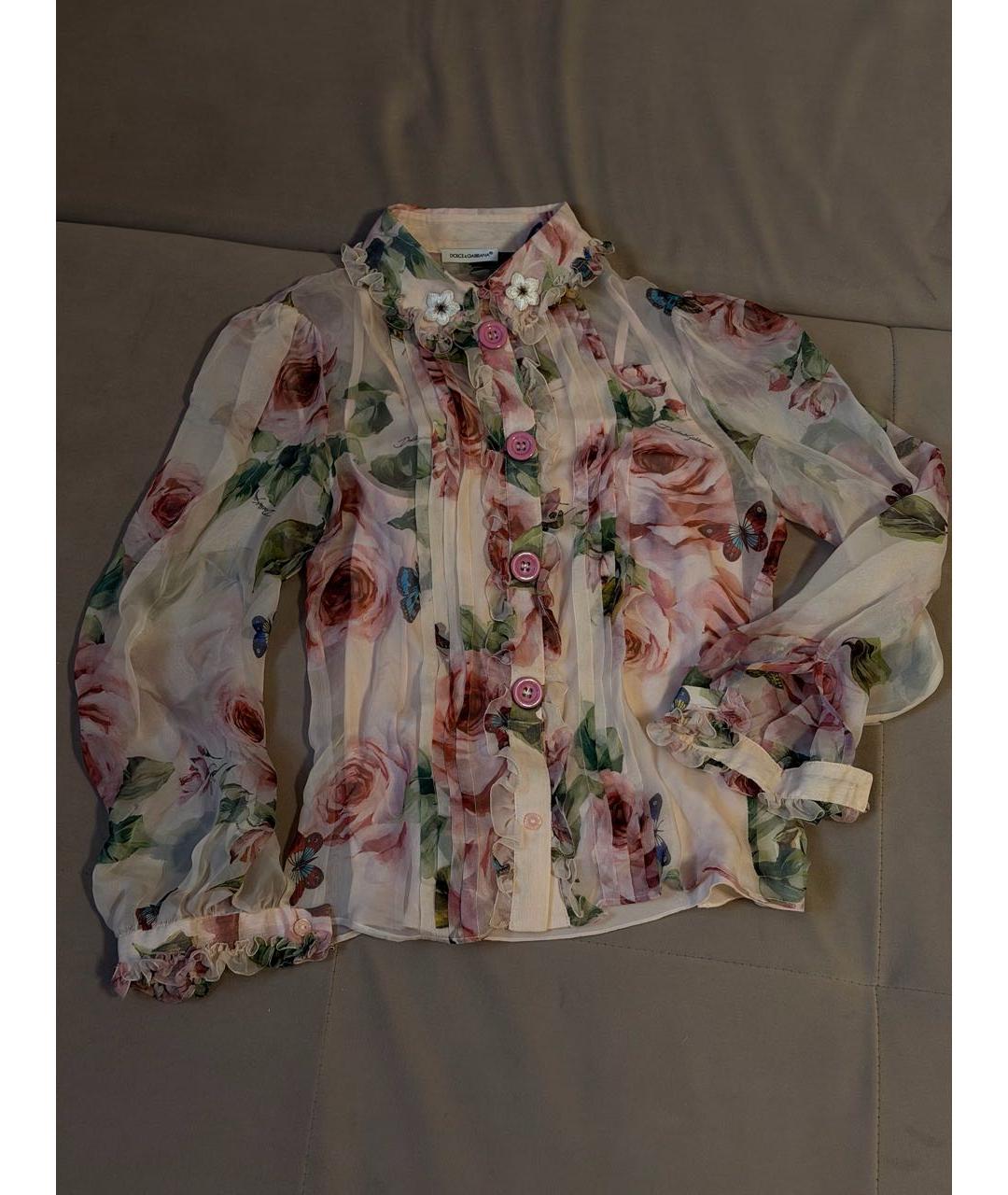 DOLCE&GABBANA Розовая шелковая рубашка/блузка, фото 9