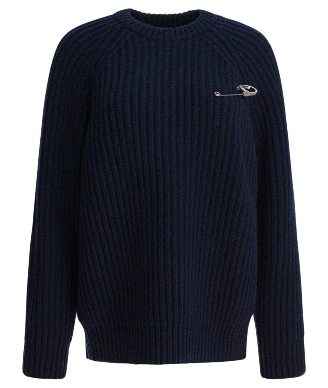 PRADA Темно-синий шерстяной джемпер / свитер, фото 1