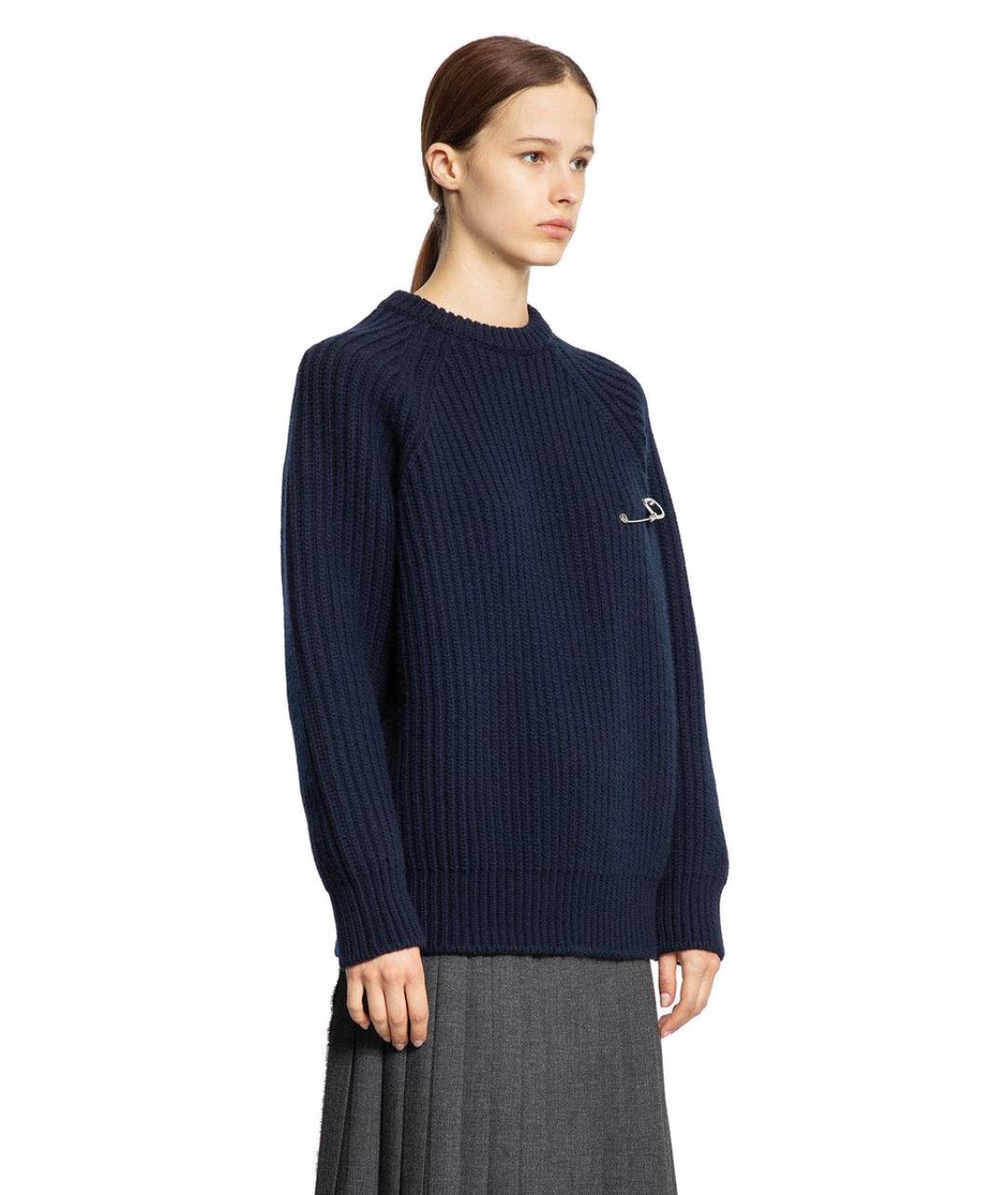 PRADA Темно-синий шерстяной джемпер / свитер, фото 4