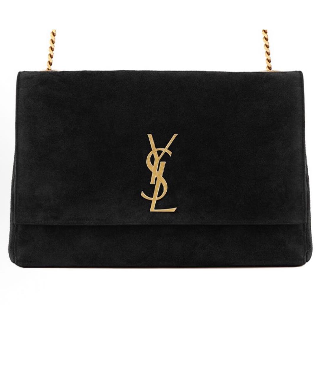 SAINT LAURENT Черная замшевая сумка через плечо, фото 2