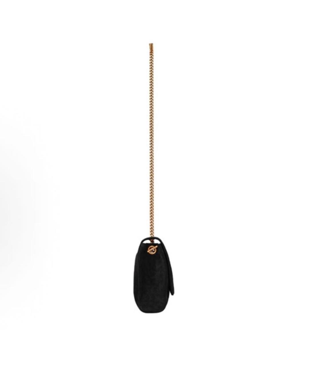 SAINT LAURENT Черная замшевая сумка через плечо, фото 4