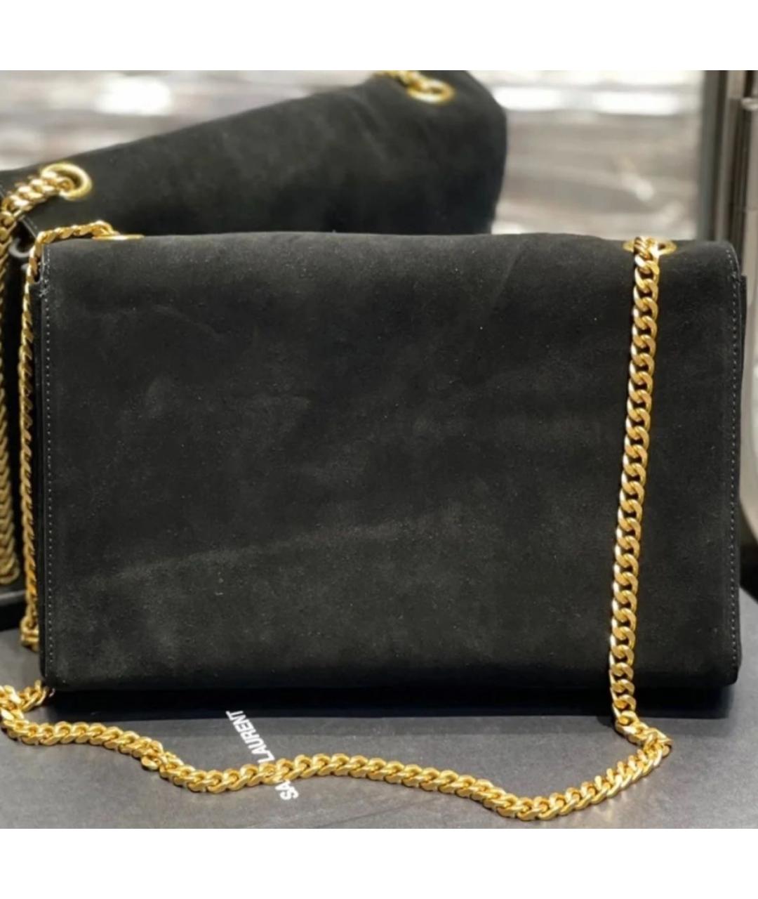 SAINT LAURENT Черная замшевая сумка через плечо, фото 7