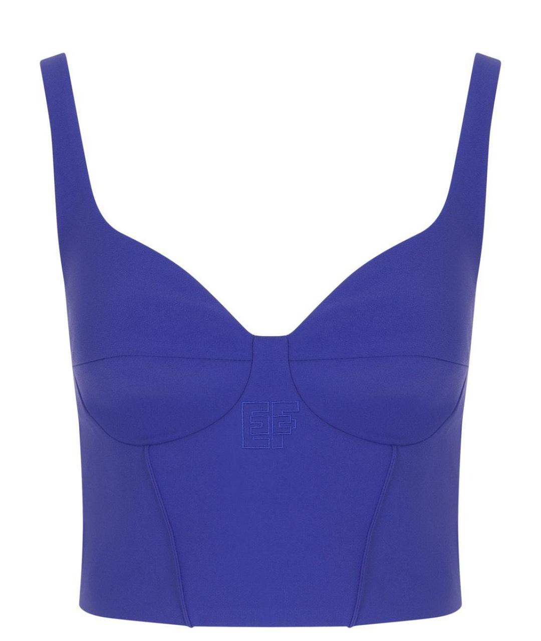 ELISABETTA FRANCHI Синяя полиэстеровая майка, фото 1