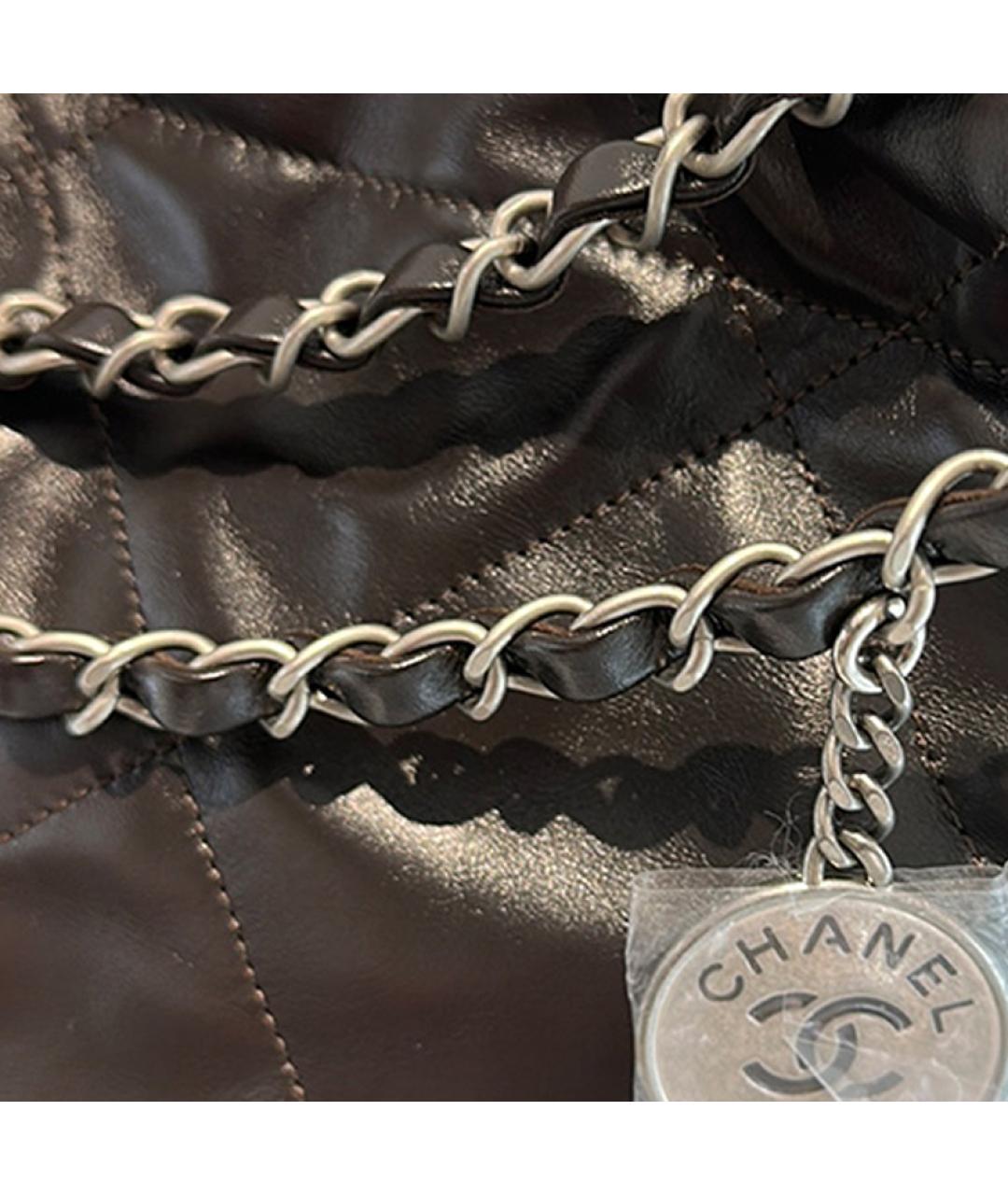 CHANEL Коричневая кожаная сумка через плечо, фото 4
