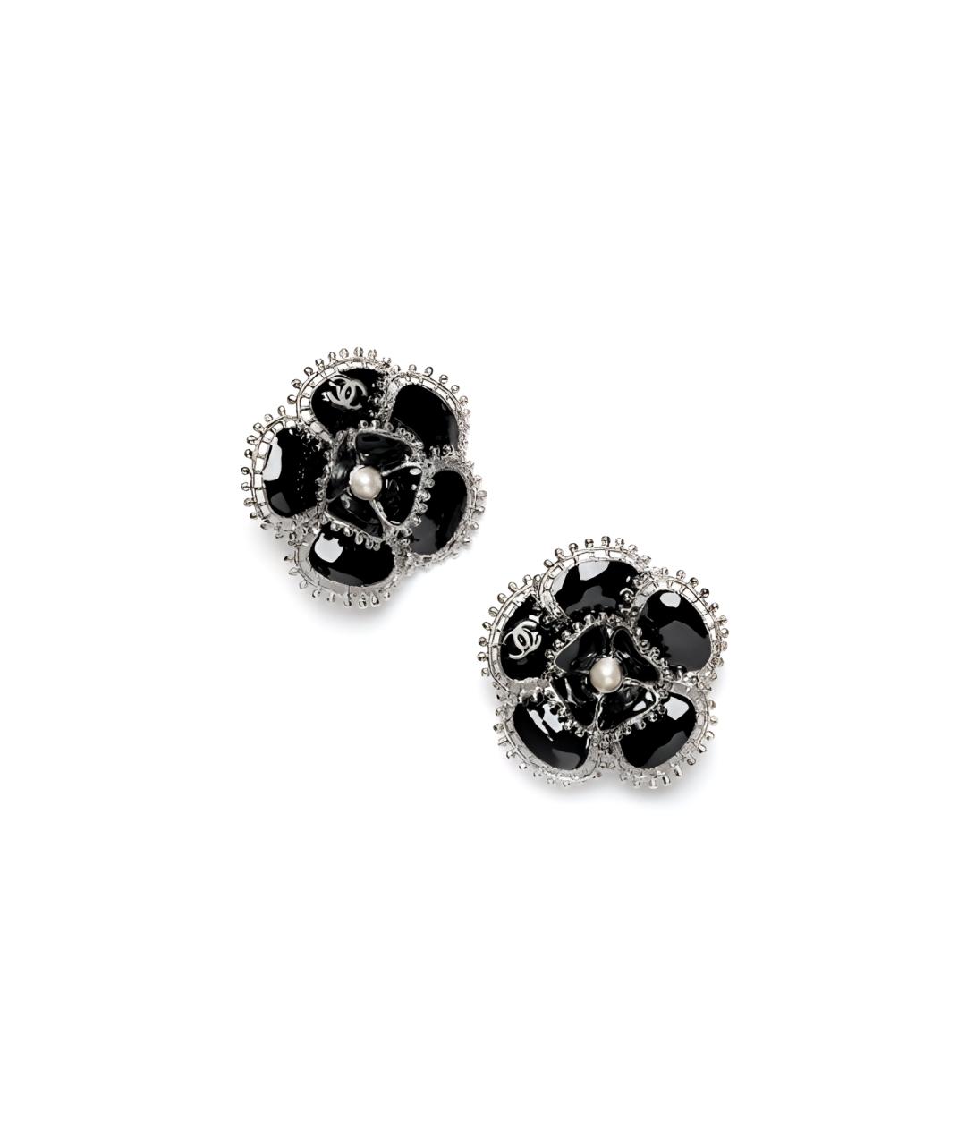 CHANEL Черные серьги, фото 1