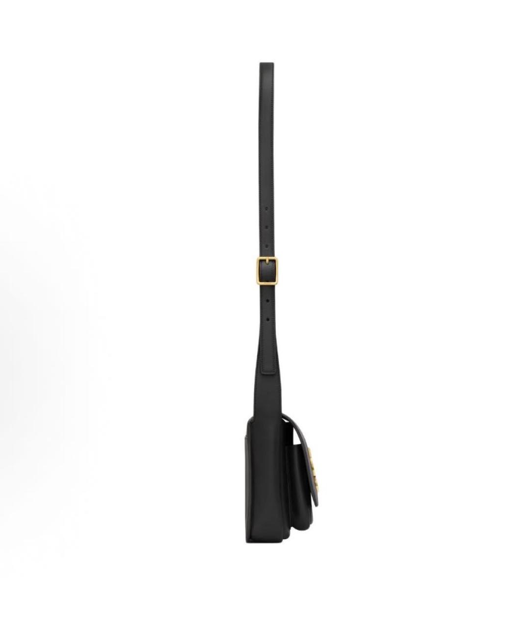 SAINT LAURENT Черная кожаная сумка через плечо, фото 2