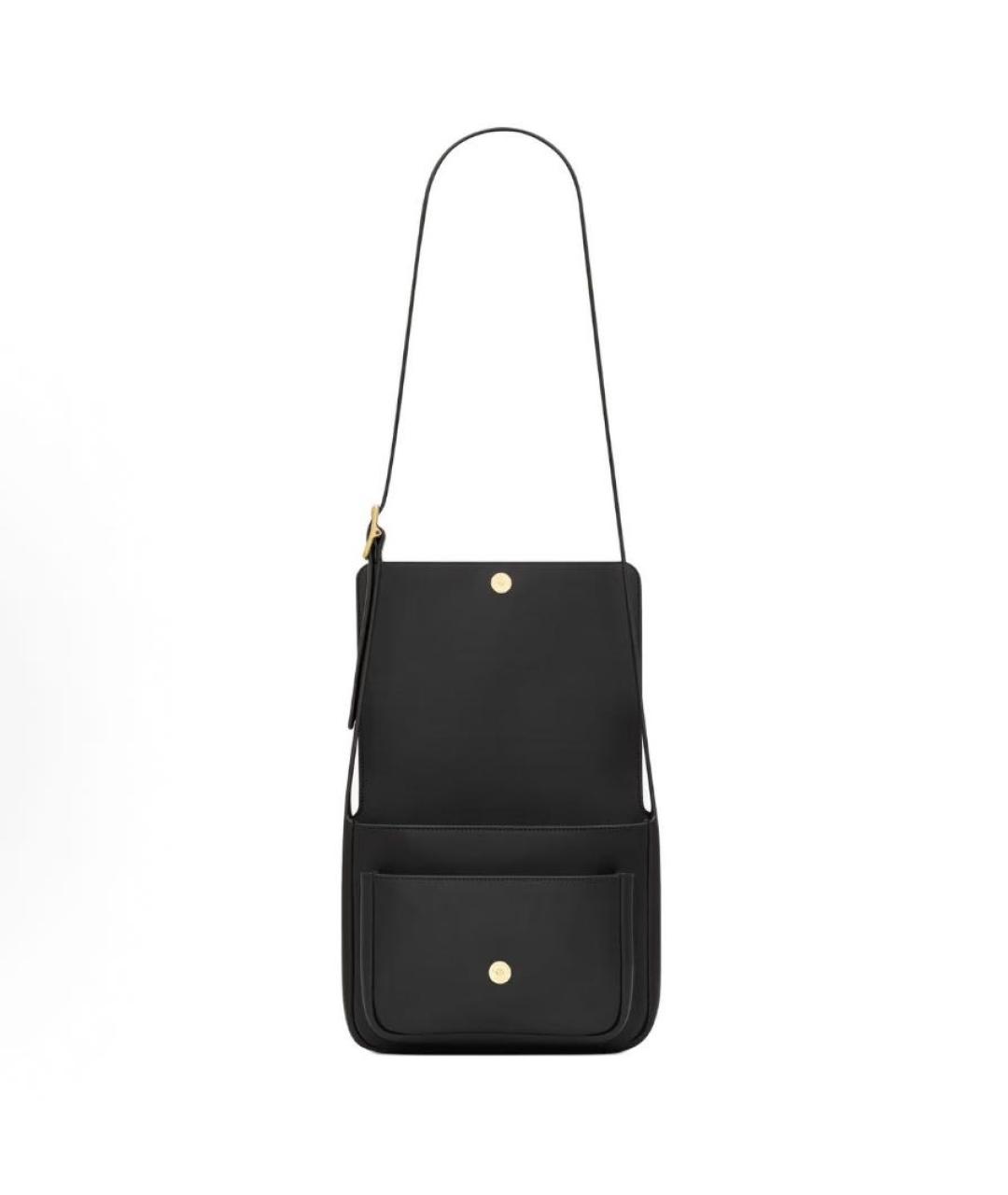 SAINT LAURENT Черная кожаная сумка через плечо, фото 4